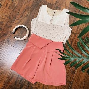 URBAN OUTFITTERS Pink Fold Over Shorts